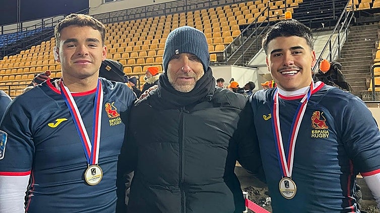 Los 'científicos' Ignacio Moreno y Marcos López, campeones de Europa de rugby M18 con la selección española