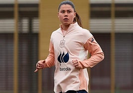 María Méndez en un entrenamiento con la selección española