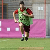 Guardiola y Pep, entrenador y jugador del Bayern entre 2014 y 2016