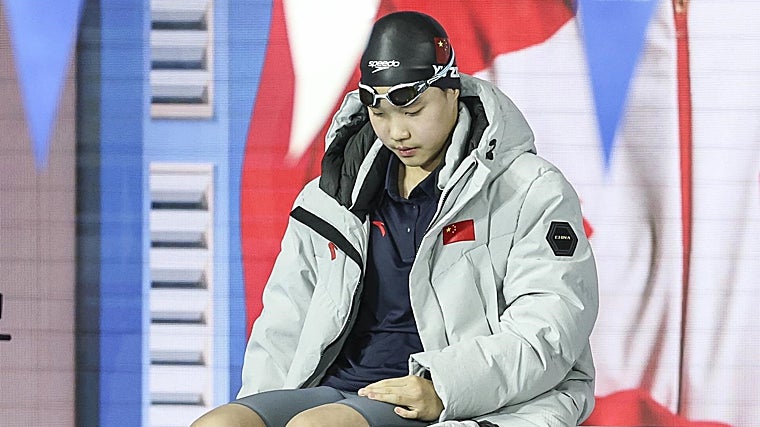 Chinês Yu Jidi tenta se concentrar antes de uma prova