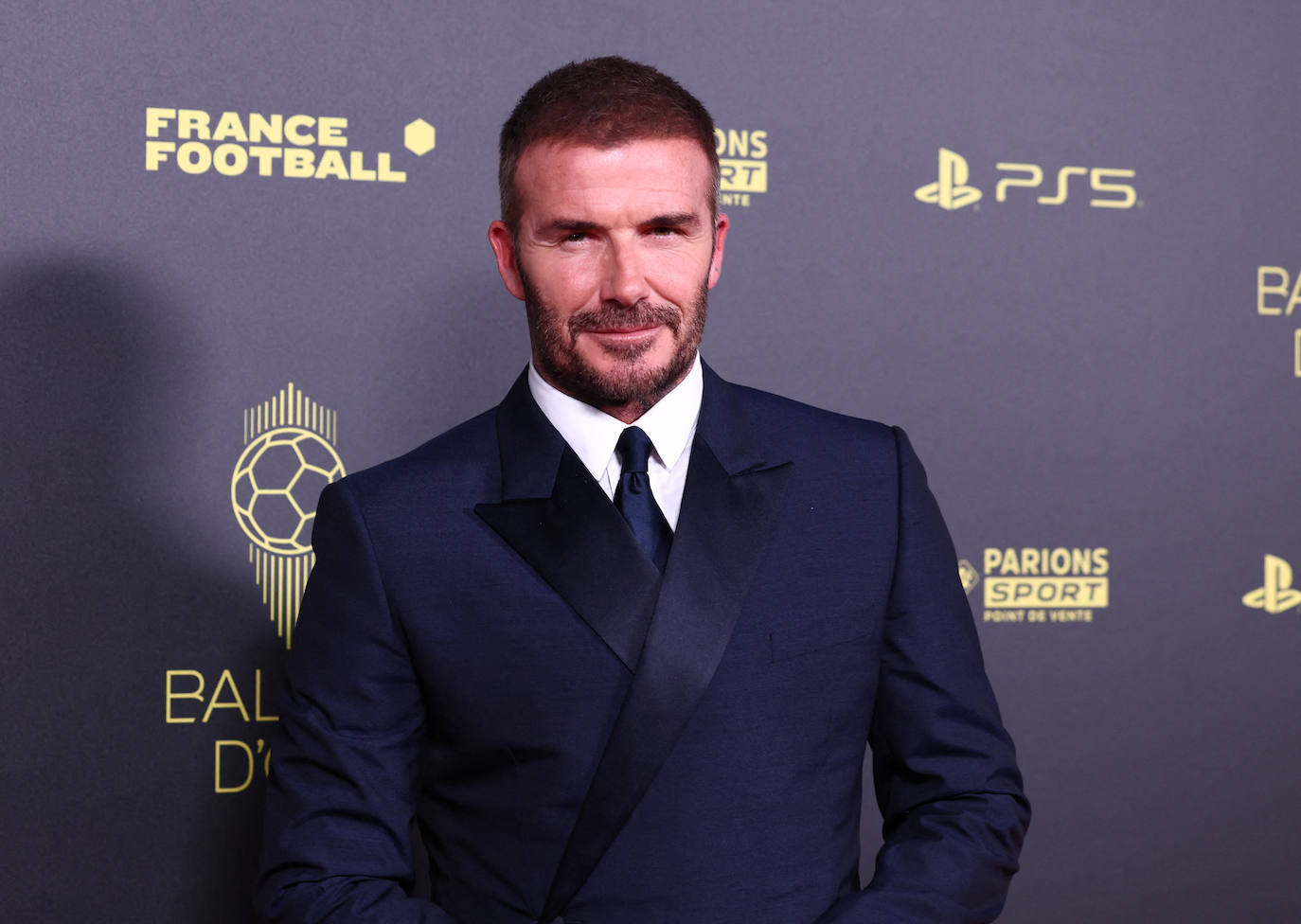 El exfutbolista David Beckham en la gala del Balón de Oro 2023.