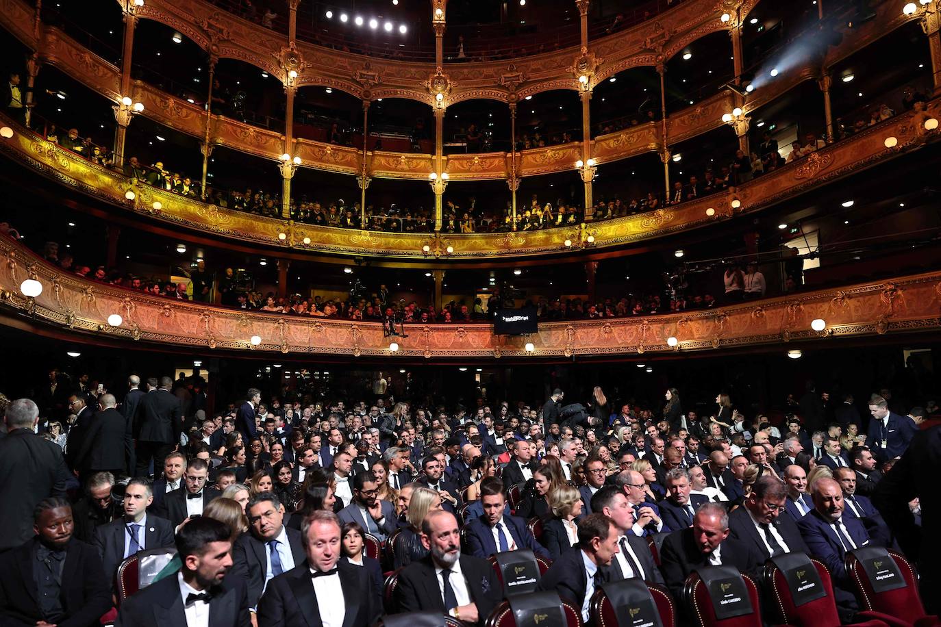 Vista del interior del Theatre du Chatelet, en París, en la celebración de la gala del Balón de Oro 2023. 