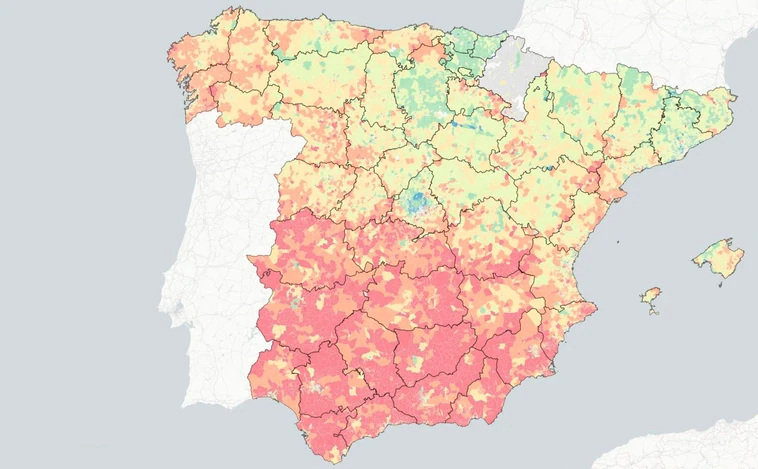 La renta divide a España entre norte y sur: consulta la riqueza de tu calle en este mapa