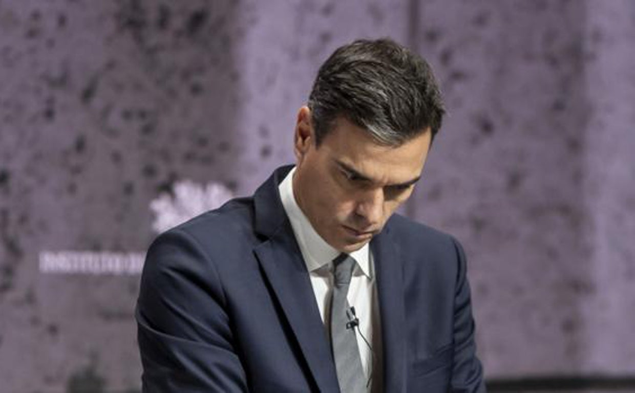 Sánchez, durante su intervención ante los empresarios en Valencia en 2018