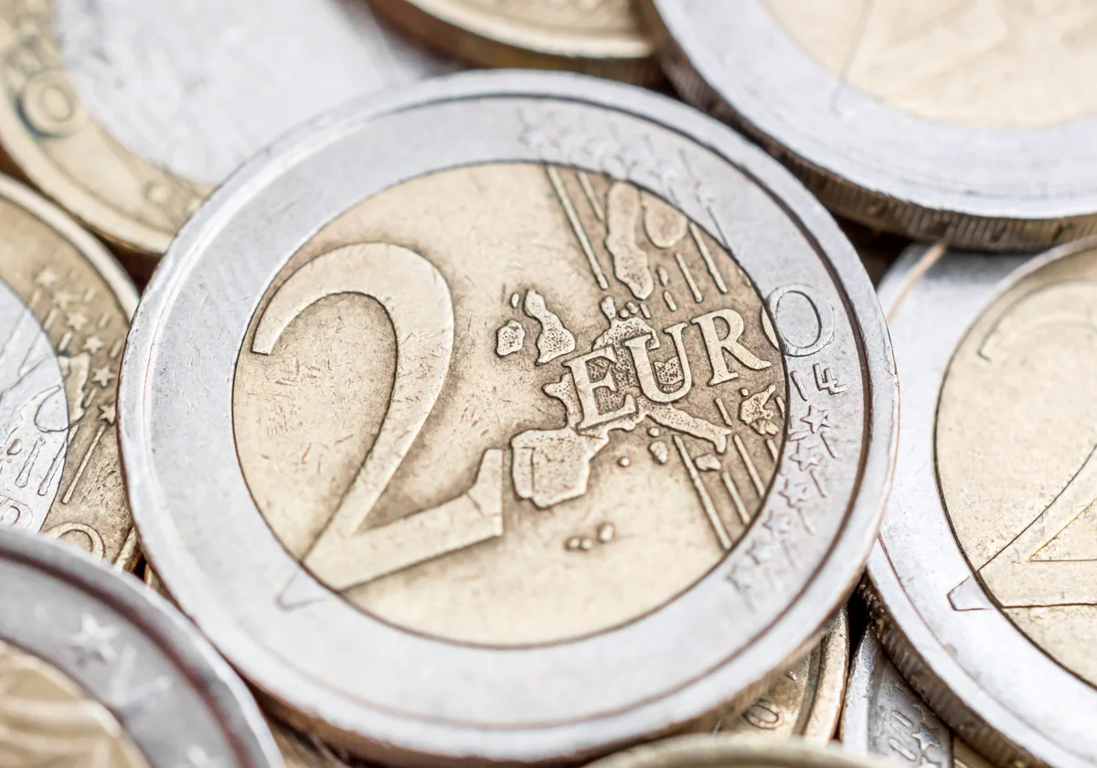 Imagen de archivo de una moneda de dos euros
