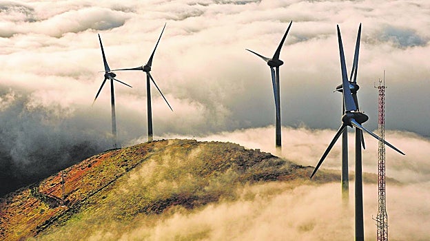 Parque eólico de la central hidroeólica de la isla de El Hierro.