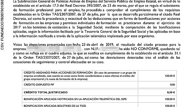 El SEPE amenaza a las empresas con multas por bonificarse los cursos de formación