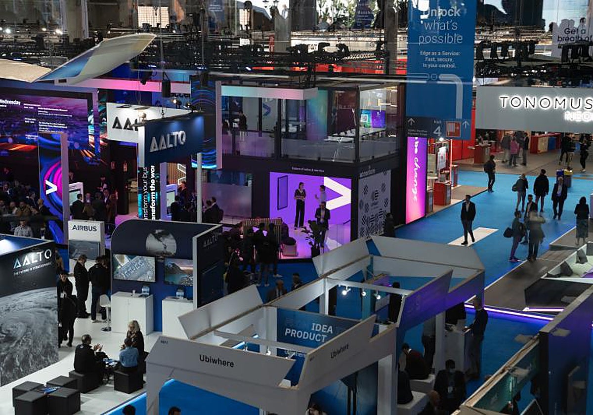 Un aspecto de uno de los pabellones de l MWC