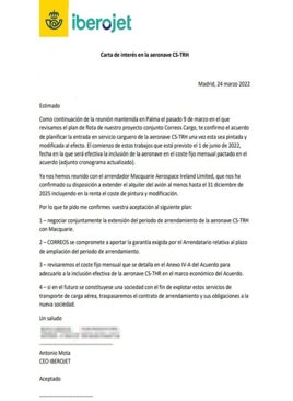 Imagen - Cambio de condiciones en el contrato. Renegociación entre Correos e Iberojet por el uso del segundo de los aviones utilizados en el acuerdo entre ambascompañías.