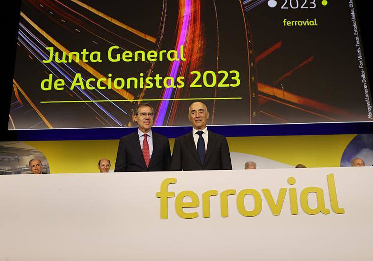 El consejero delegado de Ferrovial, Ignacio Madridejos, y el presidente de Ferrovial, Rafael del Pino