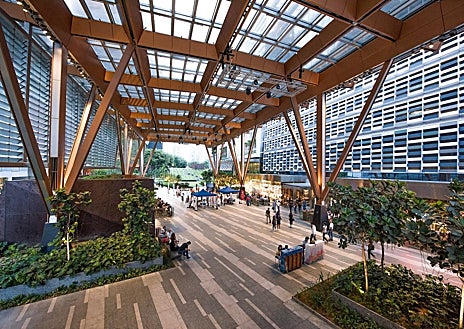 Imagen secundaria 1 - El nuevo vidrio fotovoltaico oculto de Onyx Solar reviste la fachada del edificio Beit Havered de Tel Aviv (Israel). Sobre estas líneas, izquierda, pérgola del edificio de Samsung en Singapur y, derecha, Pirámide de la Ciencia de Denver (EE.UU.)