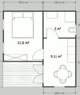 Así es la casa prefabricada con terraza y pérgola que vale menos de 10.000  euros