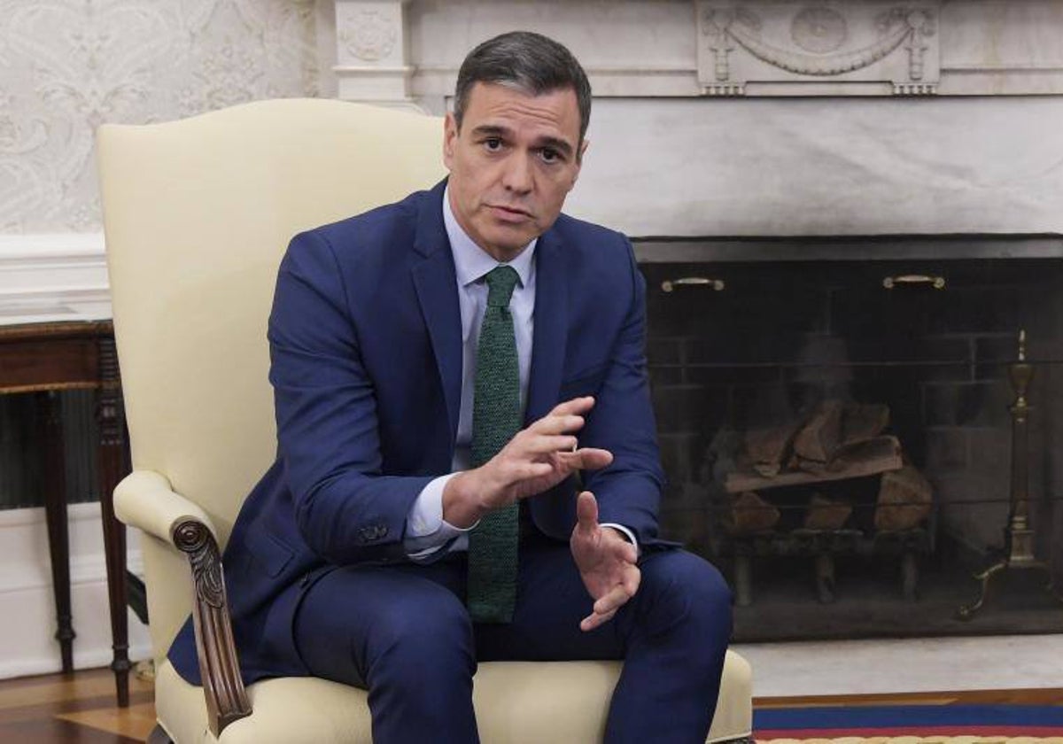 El presidente del Gobierno, Pedro Sánchez durante su visita a la Casa Blanca