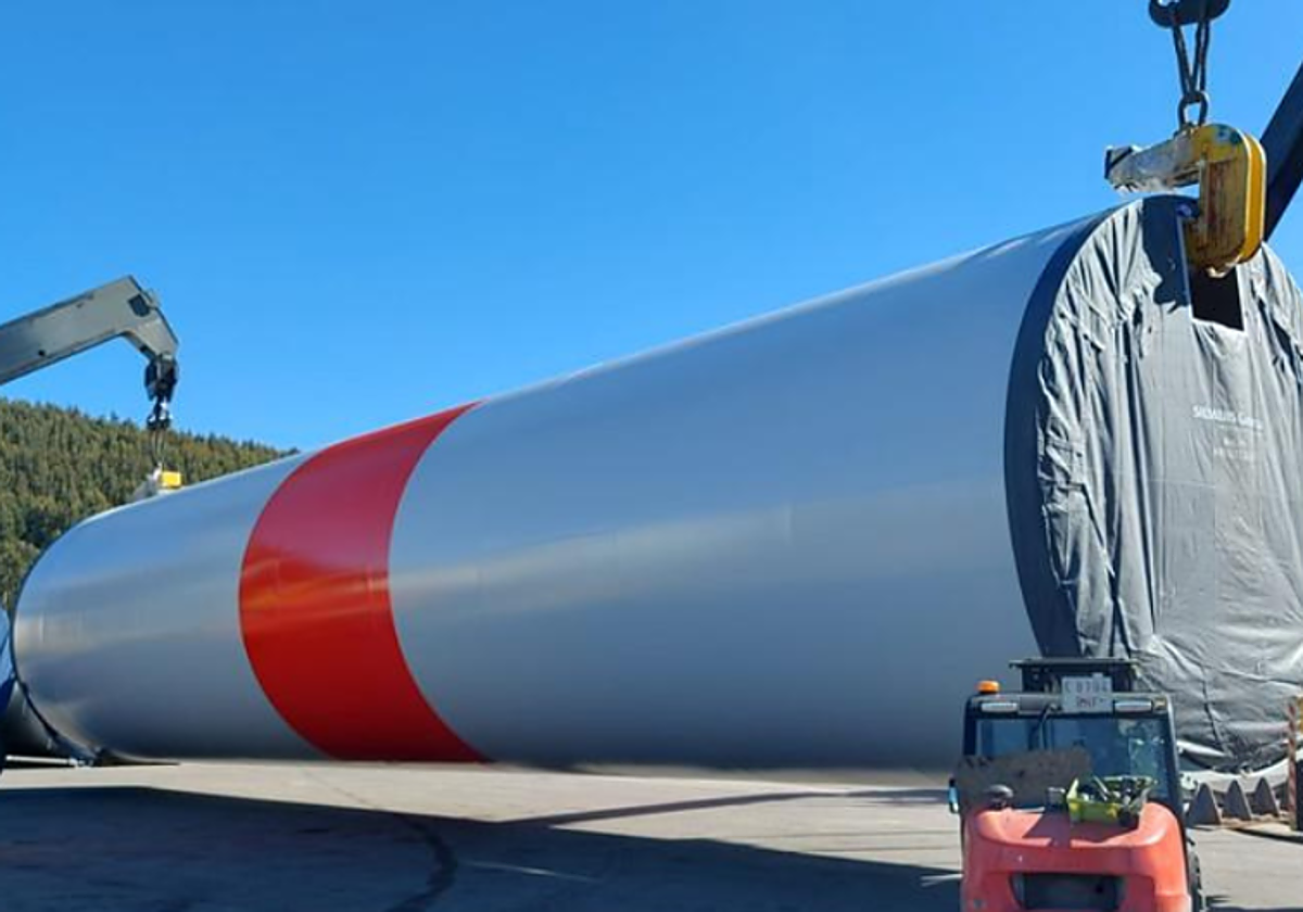 Pieza de un aerogenerador fabricada por Windar