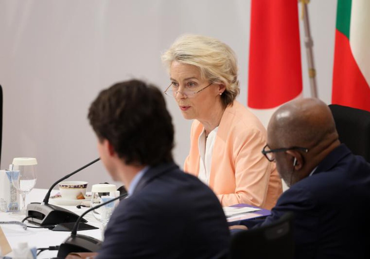 Ursula von der Leyen, durante la cumbre del G-7