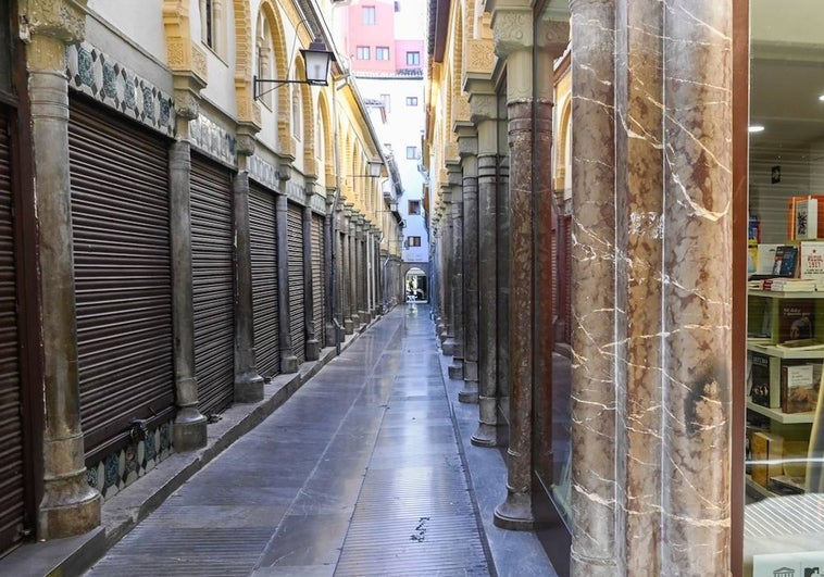 Una zona comercial de Granada con todos los locales