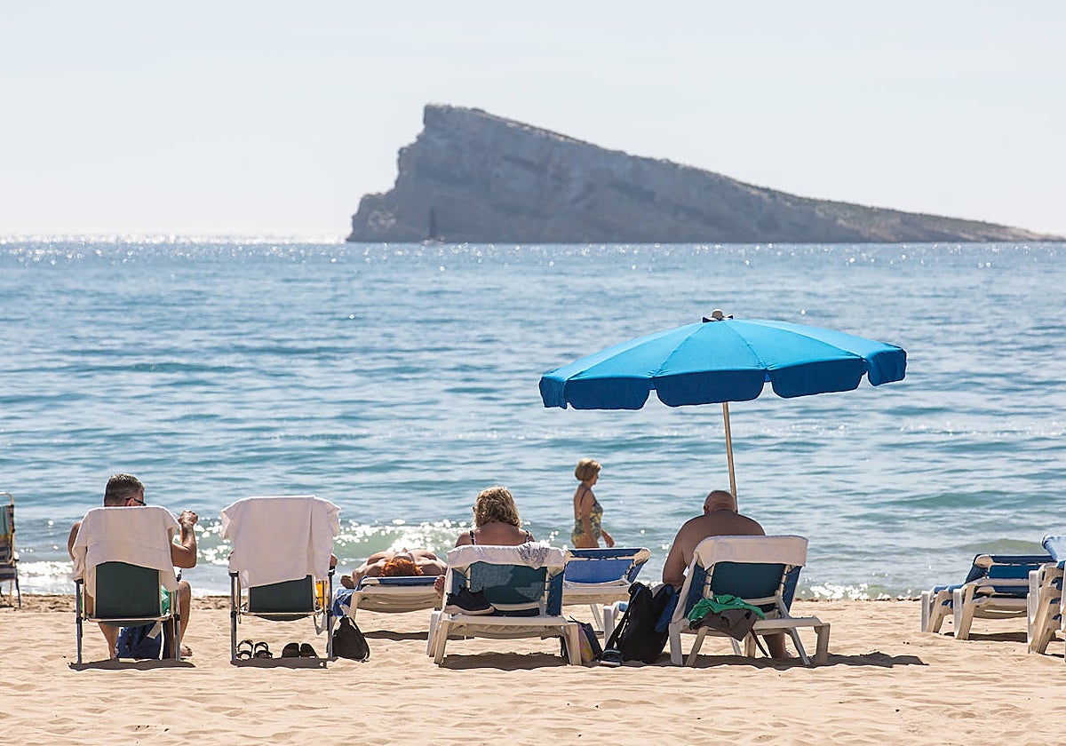 La playa de Poniente, en Benidorm