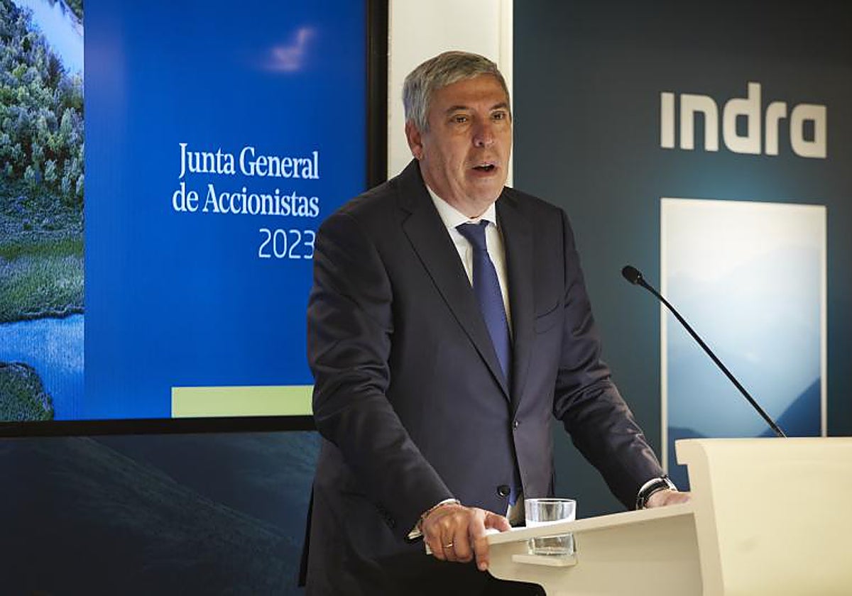 De los Mozos, durante la junta general de accionistas de Indra