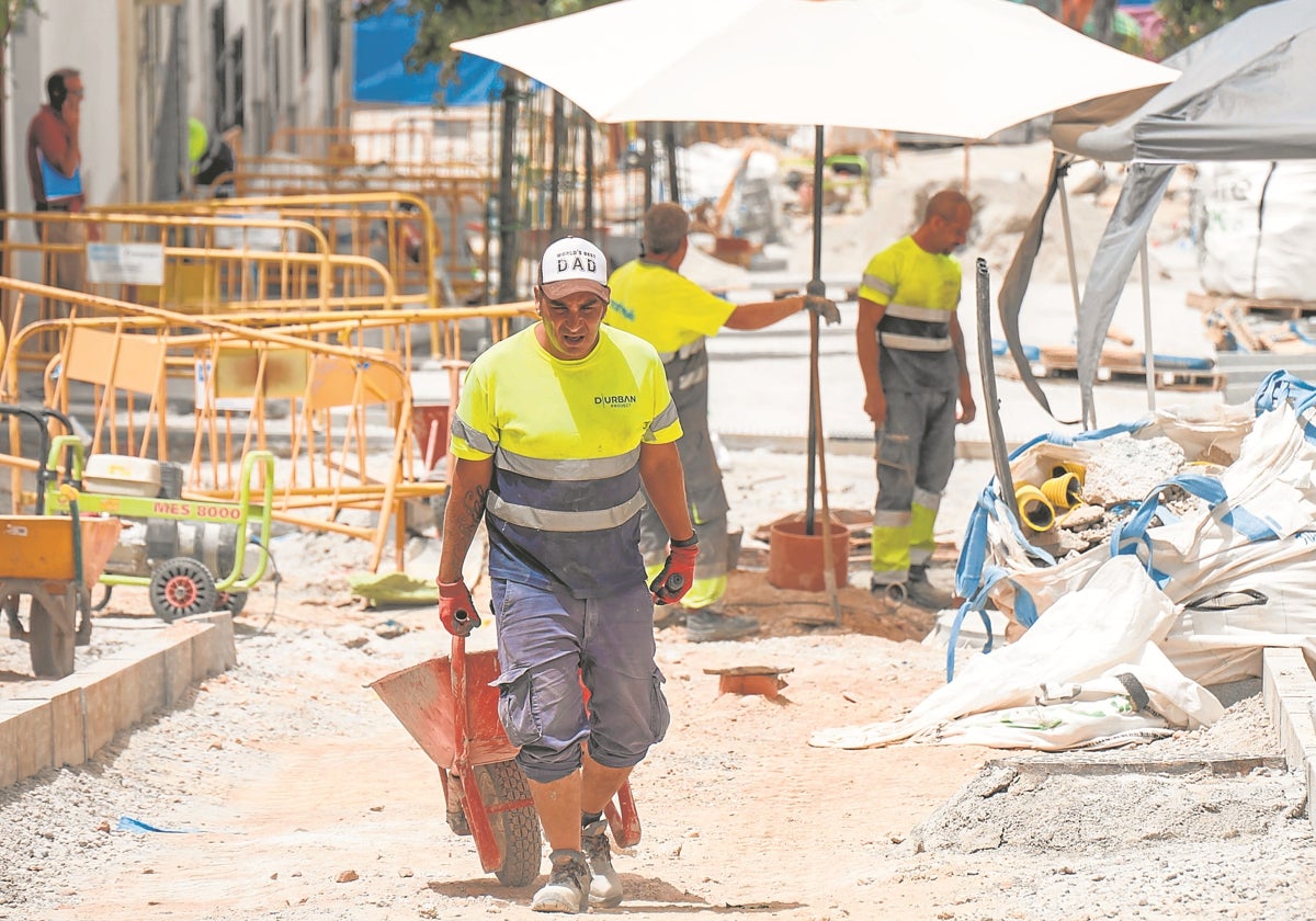 Trabajadores de la construcción en Granada