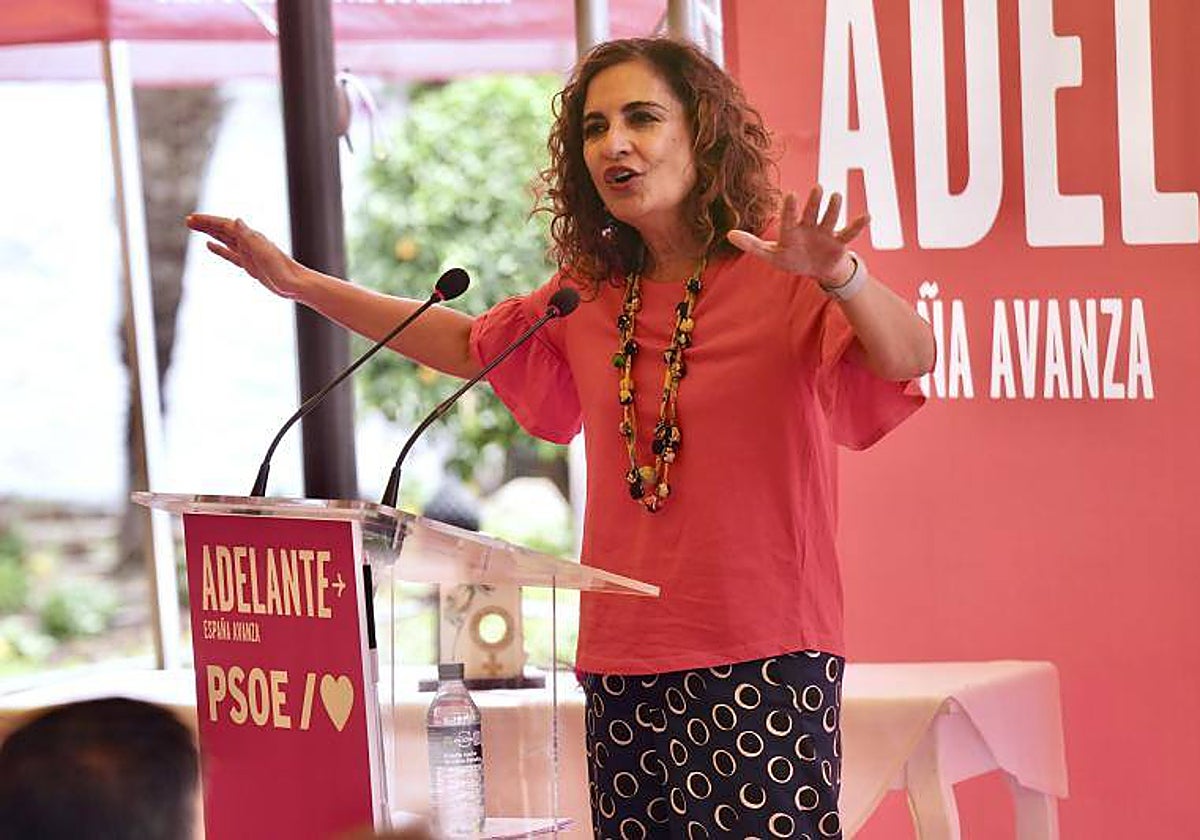 La ministra de Hacienda, María Jesús Montero, en un acto del PSOE en Sevilla