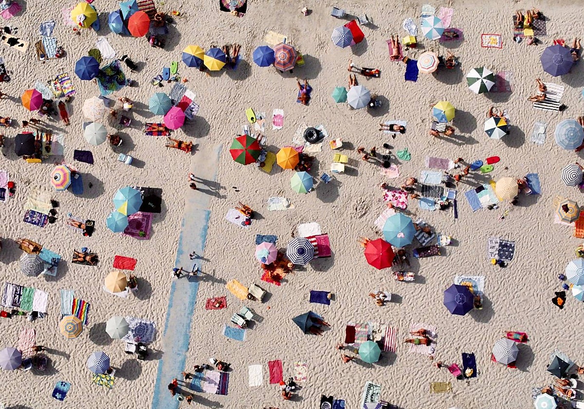 Imagen aérea de la playa de Patos, Pontevedra