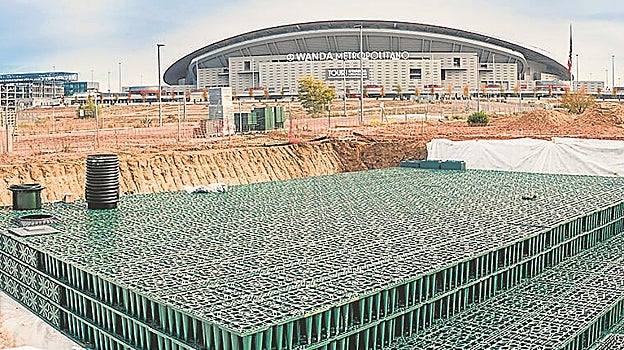 Evaluar qué zonas eran apropiadas para ubicar las diferentes infraestructuas de infiltración el Wanda Metrroplitano fue todo un reto para Graf Ibérica