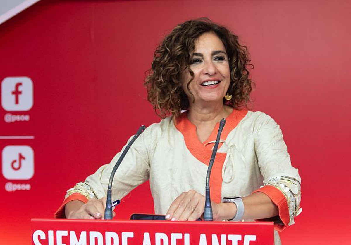 La ministra de Hacienda en funciones, María Jesús Montero, en un acto reciente del PSOE