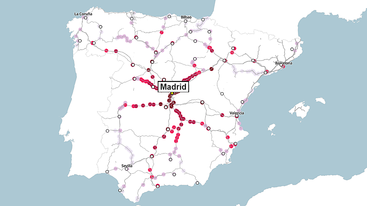Tiempo de viaje en tren desde Madrid