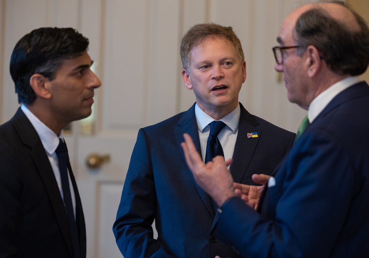 Rishi Sunak, Grant Shapps e Ignacio Galán