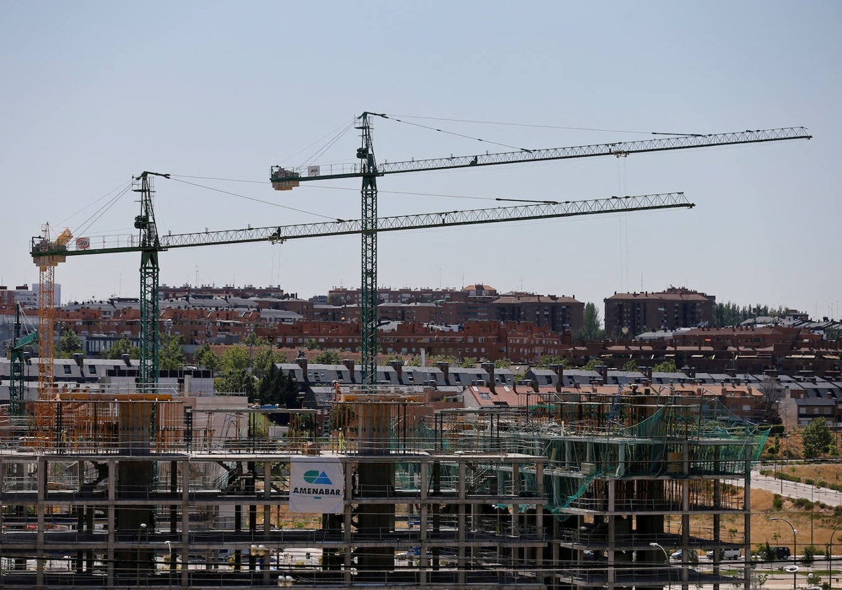 Viviendas en construcción en el norte de Madrid