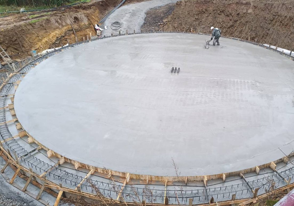 Construcción de la planta de biogás