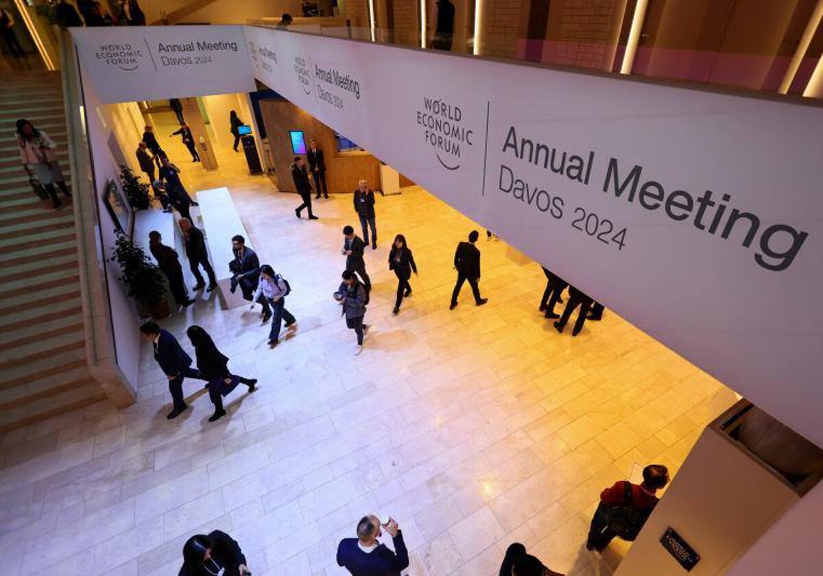 Asistentes al Foro de Davos en la primera jornada de la reunión