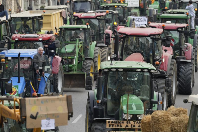 La huelga de los agricultores en la ciudad de Gerona