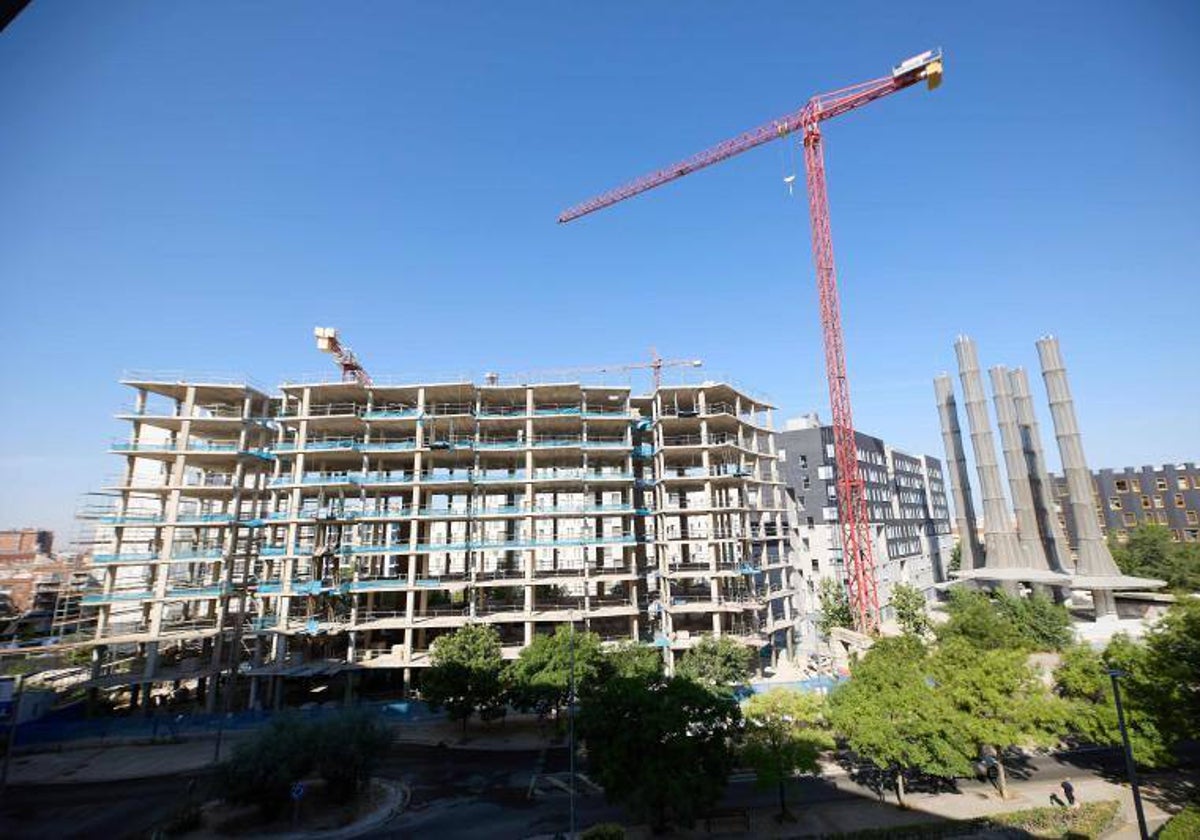 Una nueva promoción de viviendas en construcción en Puente de Vallecas