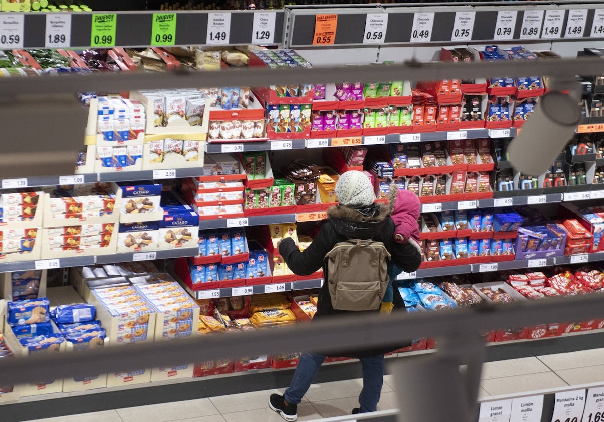 Interior de un supermercado en Alcorcón (Madrid)