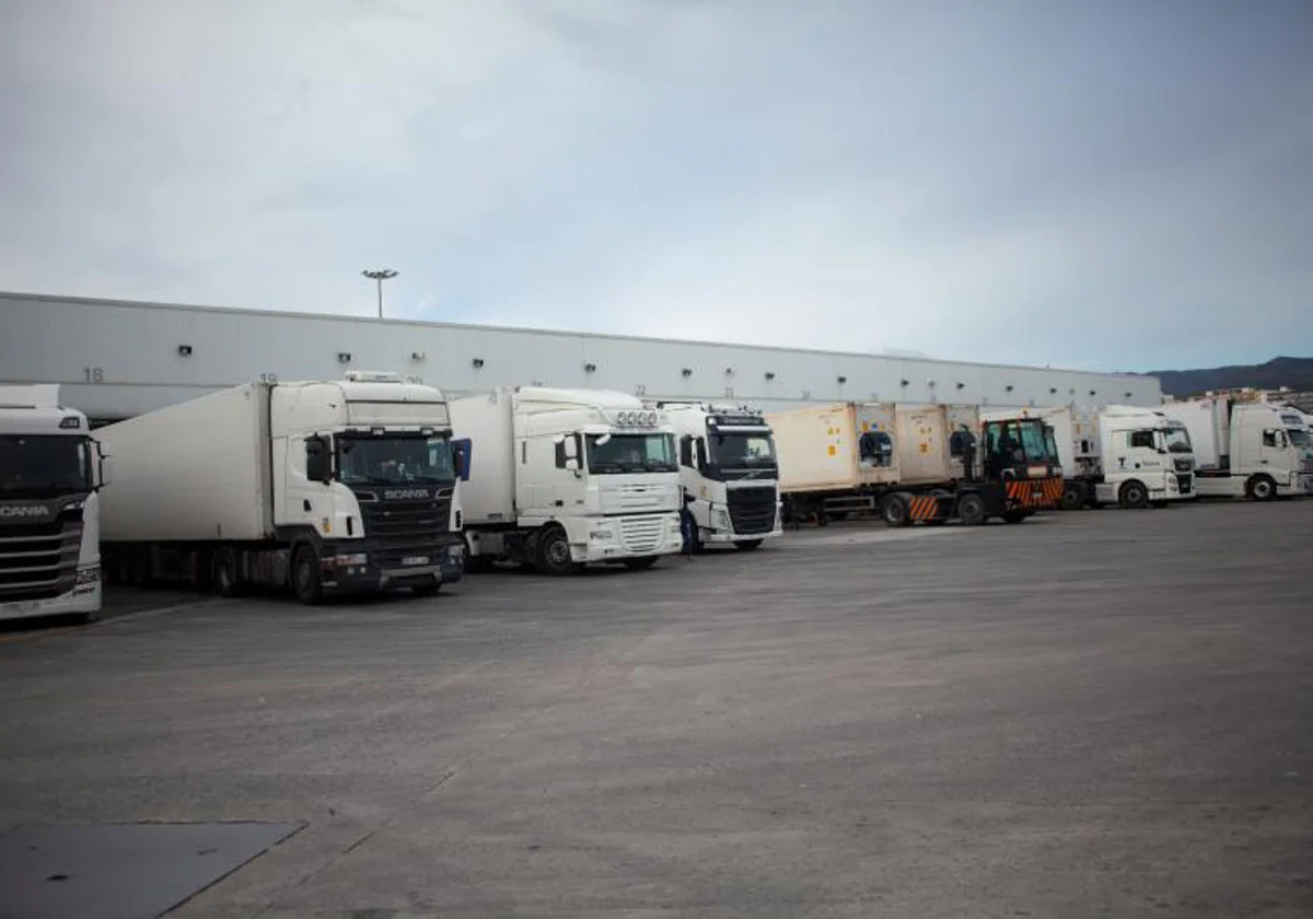 Camiones en el puerto de Algeciras