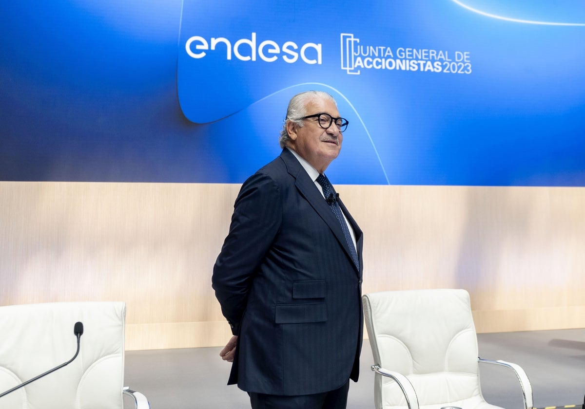 El consejero delegado de Endesa, José Damián Bogas, durante la Junta General de Accionistas de 2023