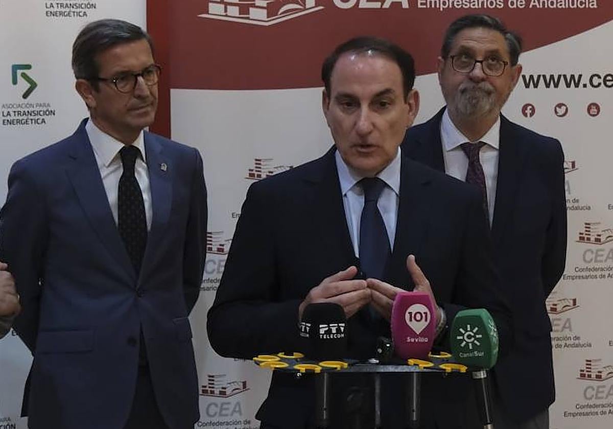 Javier González de Lara, presidente de la CEA, este miércoles en un foro sobre la transición económica