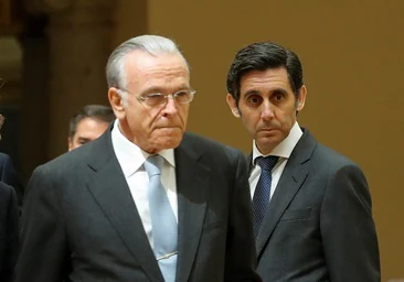 El presidente de Criteria,Isidro Fainé junto al presidente de Telefónica, José María Álvarez-Pallete