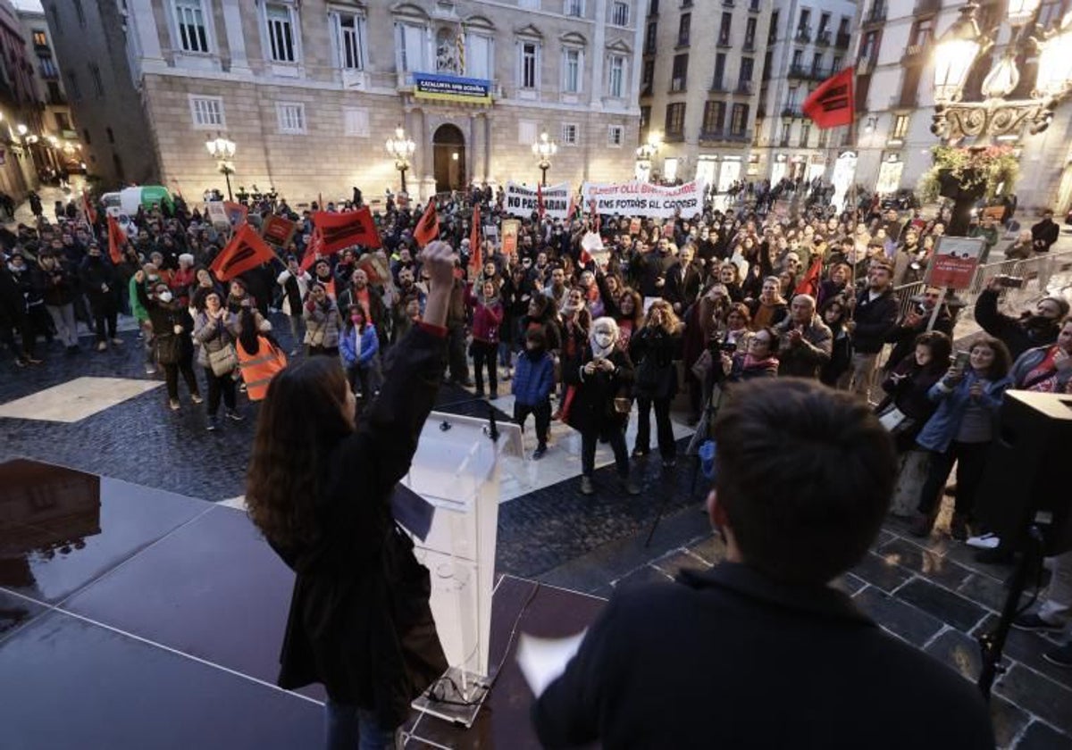 Un acto del Sindicato de Inquilinas en Barcelona