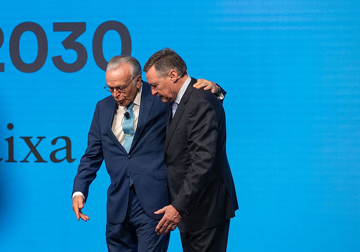 El presidente de Criteria Caixa, Isidro Fainé (izq.), y el CEO, Ángel Simón