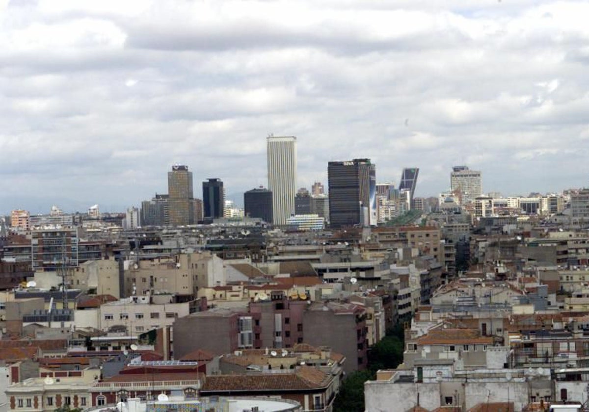 Vista aérea de Azca, uno de los distritos financieros de Madrid