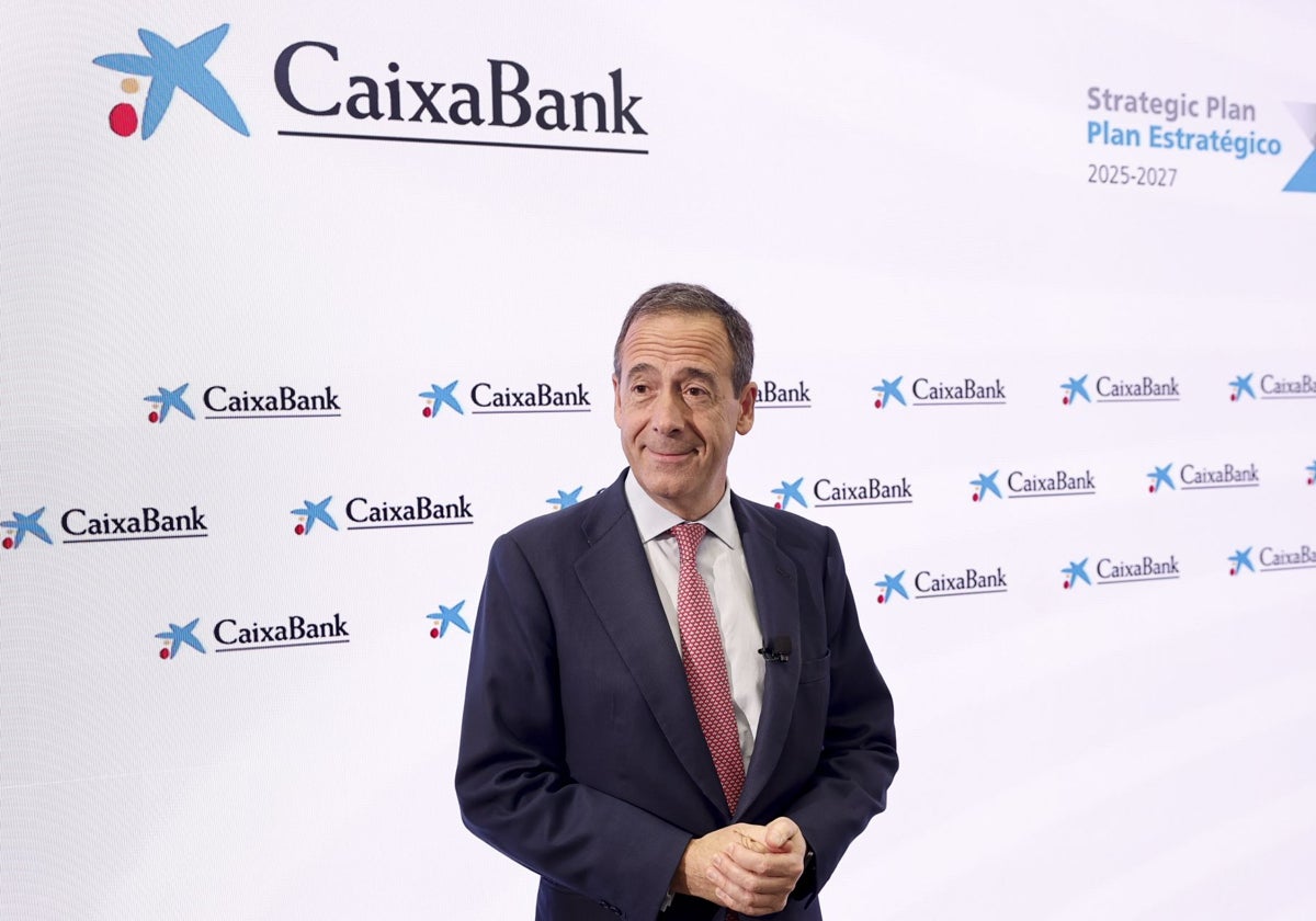 Gonzalo Gortázar, consejero delegado de Caixabank, en la presentación del plan estratégico del gruipo