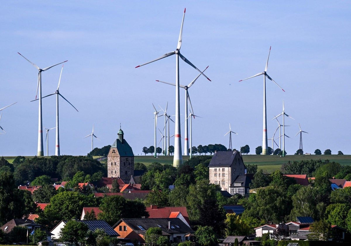 Parque eólico en Lichtenau, Alemania occidental