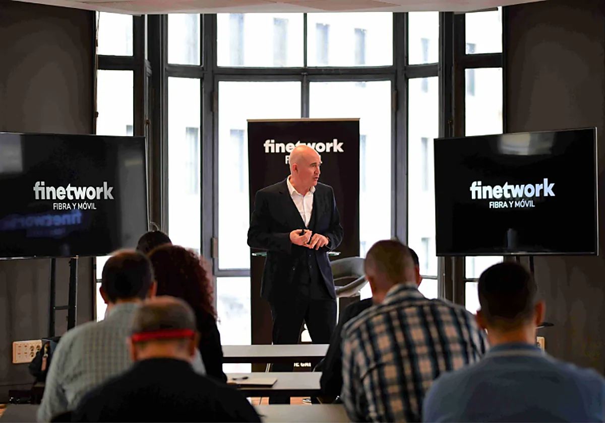 Óscar Vilda, en un encuentro con la prensa en 2023