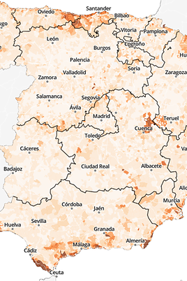 Mapa de los pisos turísticos en España