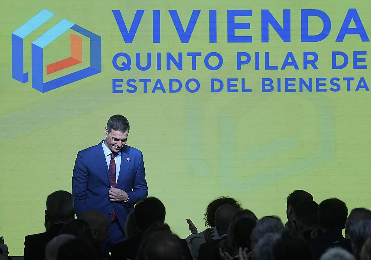 Pedro Sánchez, durante la presentación de las medidas en materia de vivienda.