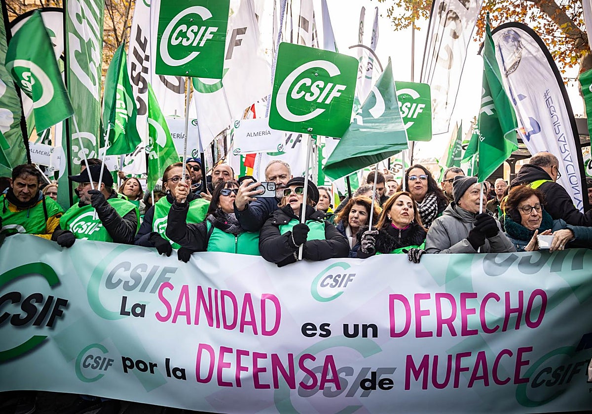 Imagen de la concentración convocada en diciembre por CSIF en defensa de Muface