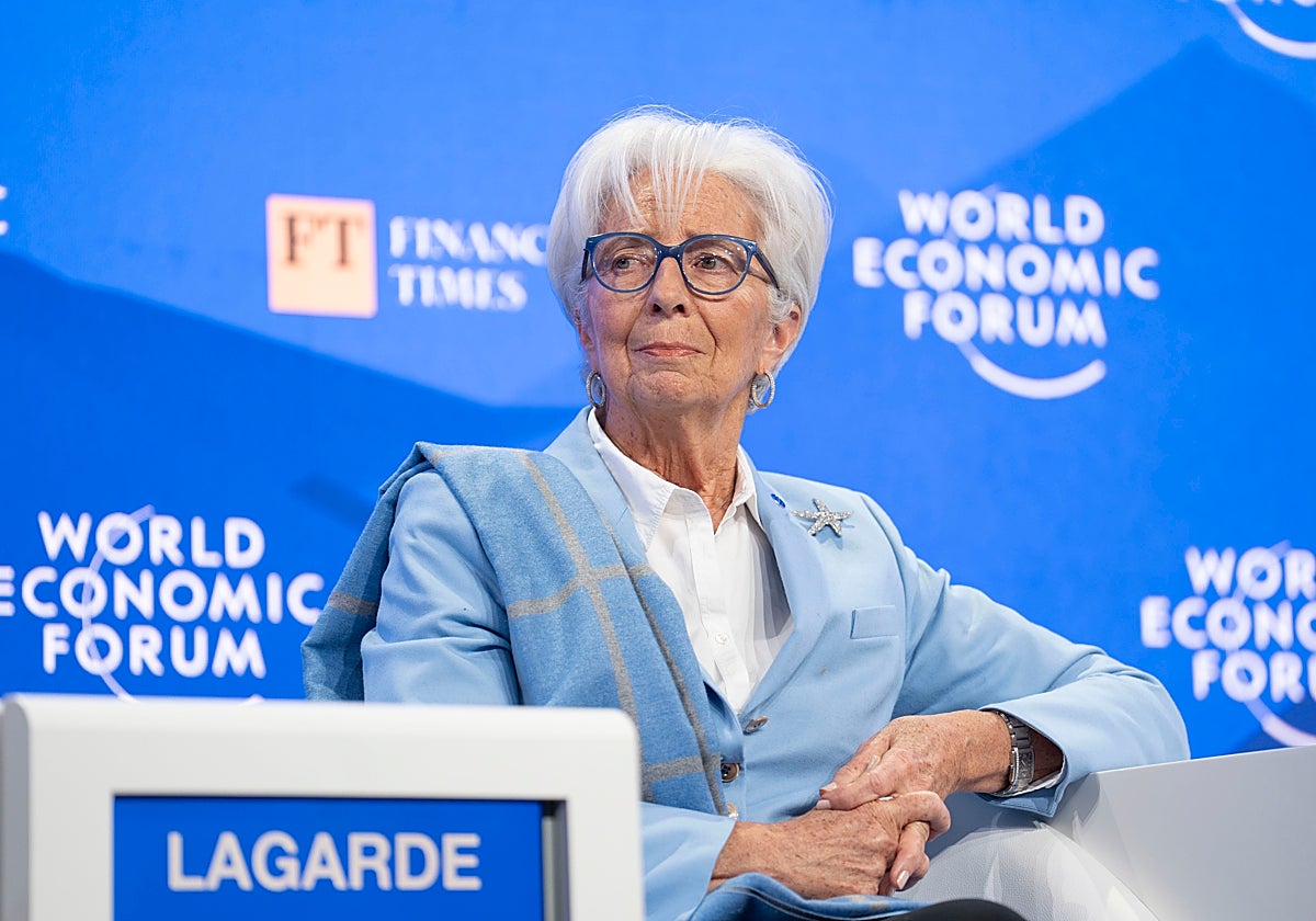 Christine Lagarde esta semana en la reunión anual del Foro Económico Mundial