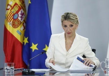 La vicepresidenta segunda y ministra de Trabajo, Yolanda Díaz, hoy en Moncloa.